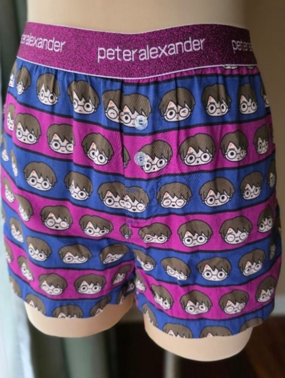 Peter Alexander Harry Potter Chibi Pyjama Shorts XS Pink Glitter Waistband Rare